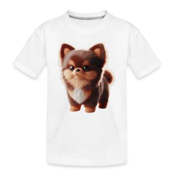 Petit chien mignon - T-shirt bio Premium Enfant - blanc - Devant