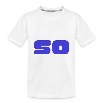 50. 50 ANS. 50e ANNIVERSAIRE. ANNIVERSAIRE 50 ANS. - T-shirt bio Premium Enfant - blanc - Devant