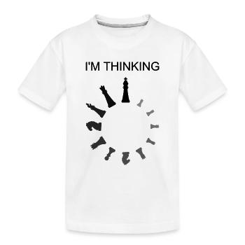 Je pense, pièces d’échecs - T-shirt bio Premium Enfant - blanc - Devant
