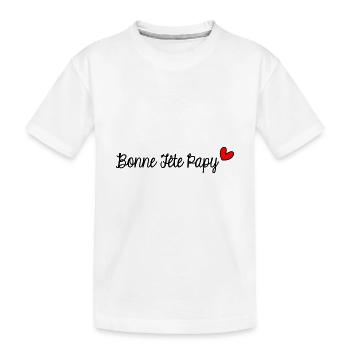 BONNE FÊTE PAPY. SUPER PAPY. PAPY. FÊTE DES PÈRES. - T-shirt bio Premium Enfant - blanc - Devant