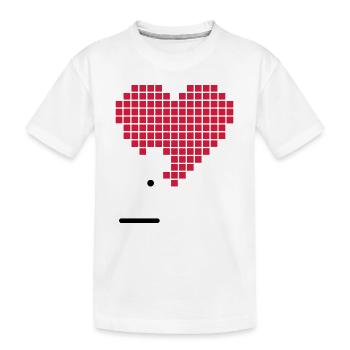 Pixel Heart Heart Love Gaming Game Pixelart - Kids' Premium Organic T-Shirt - white - Front