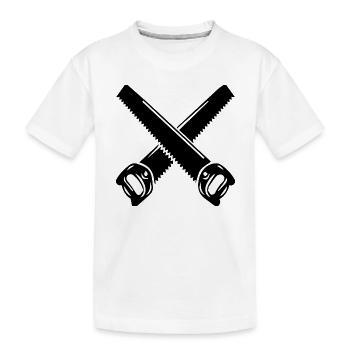 Säge Pocket Tischler Zimmerer - Kinder Premium Bio T-Shirt - Weiß - Vorne