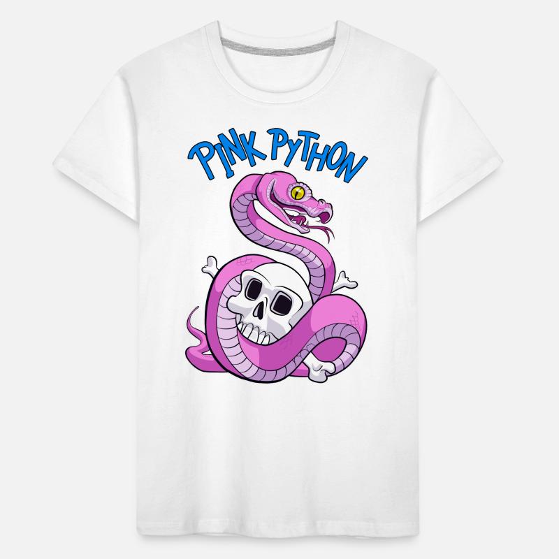 Pink Python (Blue) Kids' Premium Organic T-Shirt