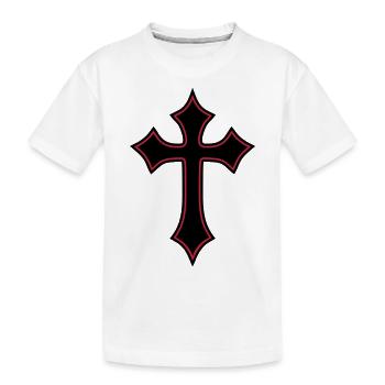 Gothic Cross__V004 - Kids' Premium Organic T-Shirt - white - Front
