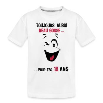 18 still handsome for age ks - Kids' Premium Organic T-Shirt - white - Front