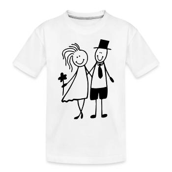 mariée et le marié - T-shirt bio Premium Enfant - blanc - Devant