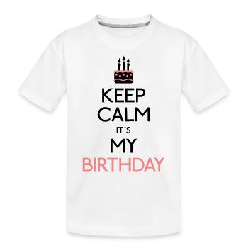 keep calm birthday - T-shirt bio Premium Enfant - blanc - Devant