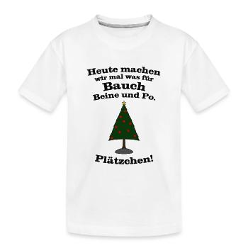 Heute machen wir mal was für Bauch, .. Plätzchen! - Kinder Premium Bio T-Shirt - Weiß - Vorne