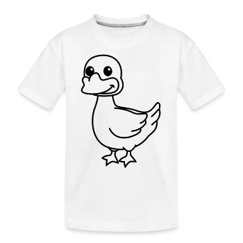 Gans Comic Tier - Kinder Premium Bio T-Shirt - Weiß - Vorne