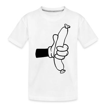 Wurst Comic Hand BBQ - Kinder Premium Bio T-Shirt - Weiß - Vorne