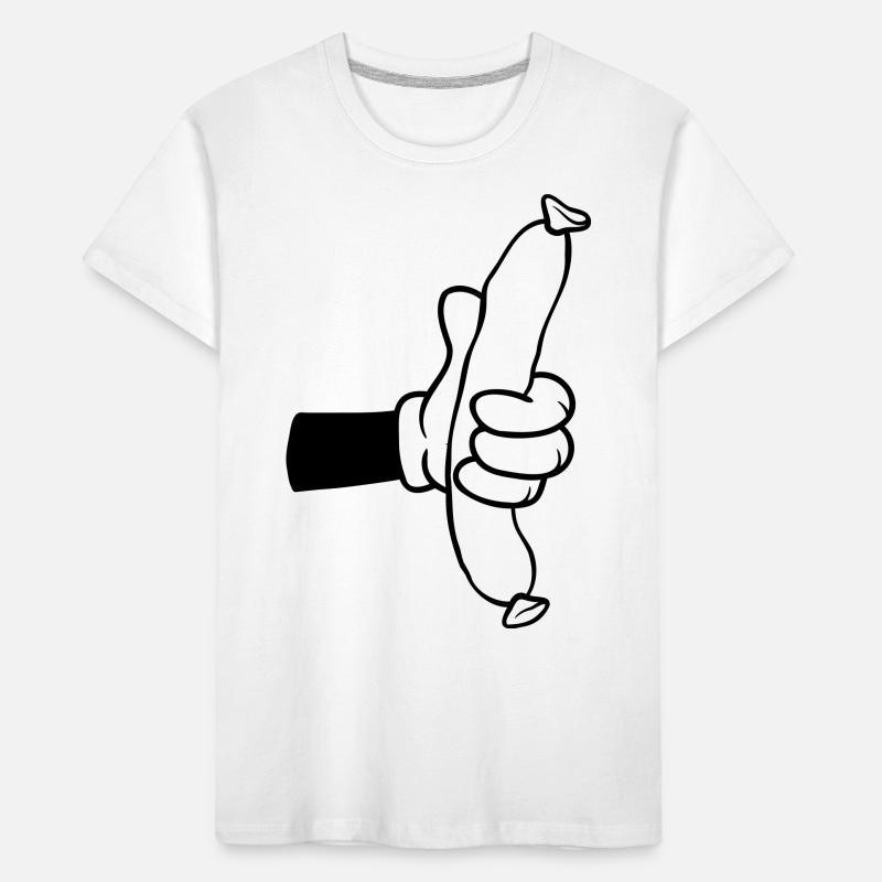 Wurst Comic Hand BBQ Kinder Premium Bio T-Shirt