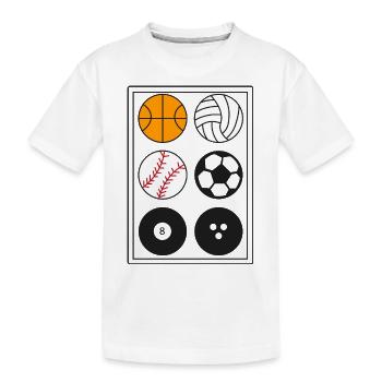 6 verschiedene Arten von Bällen - Kinder Premium Bio T-Shirt - Weiß - Vorne