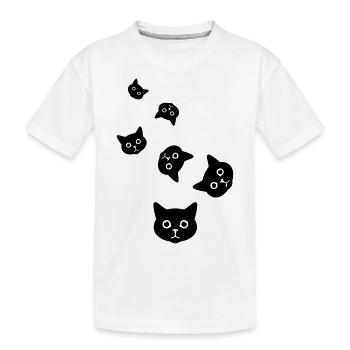 Cat head - Kids' Premium Organic T-Shirt - white - Front