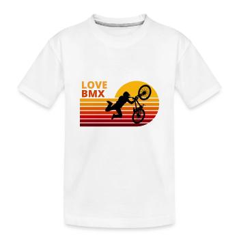 L’amour du BMX. Le BMX cycliste ou le sport extrême - T-shirt bio Premium Enfant - blanc - Devant