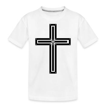 Cross - Kids' Premium Organic T-Shirt - white - Front