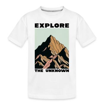 Explorez l’inconnu pour le camping, les voyages, les voyages - T-shirt bio Premium Enfant - blanc - Devant