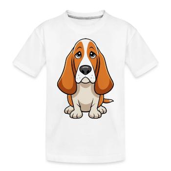 Melancholic Basset Hound - Expression réprimandée - T-shirt bio Premium Enfant - blanc - Devant