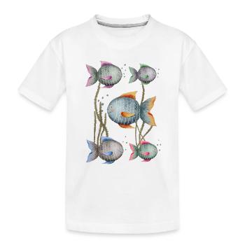 Poisson coloré - Aquarium, Créatures marines - T-shirt bio Premium Enfant - blanc - Devant