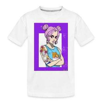 Otaku girl - Kinder Premium Bio T-Shirt - Weiß - Vorne