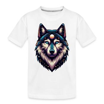Spiritual Wolf - Kids' Premium Organic T-Shirt - white - Front