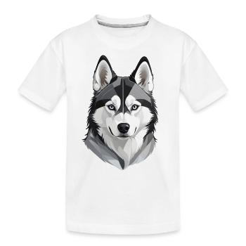 Tête de husky mignonne - T-shirt bio Premium Enfant - blanc - Devant