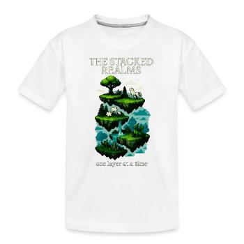 Die gestapelten Reiche – Schicht für Schicht Magie - Kinder Premium Bio T-Shirt - Weiß - Vorne