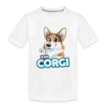 TEAM Corgi - dreifarbig - Kinder Premium Bio T-Shirt - Weiß - Vorne