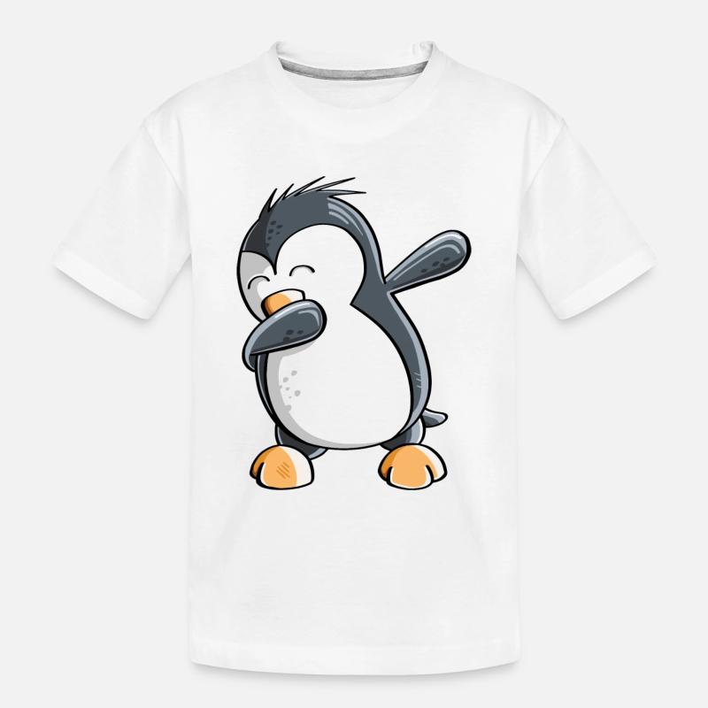Dab Dance Penguin - Tamponnage - Fun Comic - Cadeau - T-shirt bio Premium Enfant - blanc