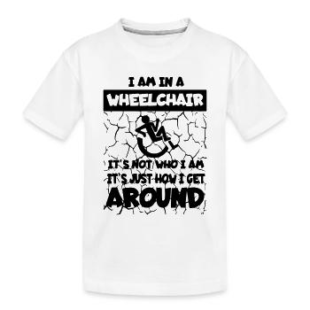 Je me déplace dans mon fauteuil roulant * - T-shirt bio Premium Enfant - blanc - Devant
