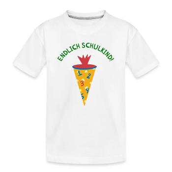 Einschulung für den ersten Schultag - Kinder Premium Bio T-Shirt - Weiß - Vorne