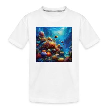 Récif corallien vivant Aquarium Art sous-marin - T-shirt bio Premium Enfant - blanc - Devant