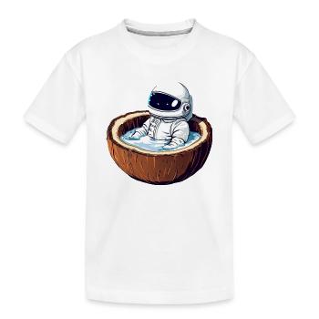 Un astronaute baigne dans la noix de - Drôle - T-shirt bio Premium Enfant - blanc - Devant