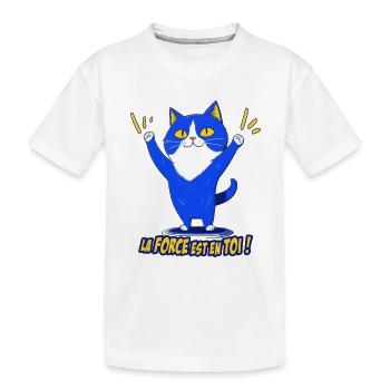 Katzenhumor, die Kraft steckt in dir! - Kinder Premium Bio T-Shirt - Weiß - Vorne