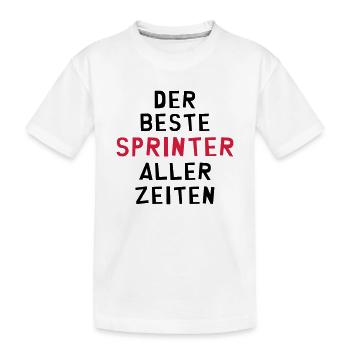 Leichtathletik / Sprint / Sprinter / Sprinterin - Kinder Premium Bio T-Shirt - Weiß - Vorne