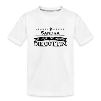geburtstag legende goettin Sandra - Kinder Premium Bio T-Shirt - Weiß - Vorne