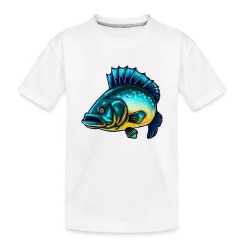 Zander Barsch Angler - Kinder Premium Bio T-Shirt - Weiß - Vorne