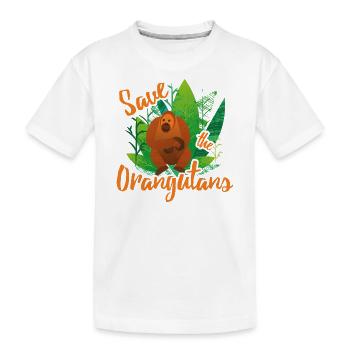 Save the Orangutans - Kinder Premium Bio T-Shirt - Weiß - Vorne