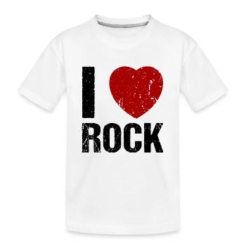 I love Rock Heart Rock 'n' Roll Music - Kids' Premium Organic T-Shirt - white - Front
