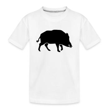 Wildschwein - Kinder Premium Bio T-Shirt - Weiß - Vorne
