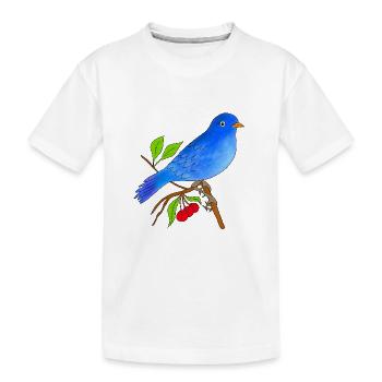 Blue bird - Kids' Premium Organic T-Shirt - white - Front