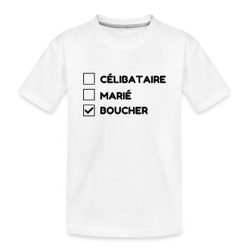 boucher / boucherie / charcutier / viande - T-shirt bio Premium Enfant - blanc - Devant