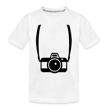 Camera - Kids' Premium Organic T-Shirt - white - Front