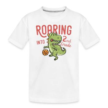 Roaring into 2nd Grade Dinosaur Basketball - T-shirt bio Premium Enfant - blanc - Devant
