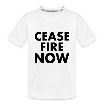 Ceasefire now - Kinder Premium Bio T-Shirt - Weiß - Vorne