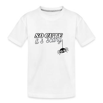Tellement mignon que c’est effrayant Bébé Halloween Dicton - T-shirt bio Premium Enfant - blanc - Devant
