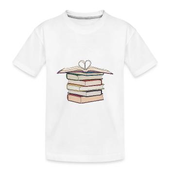 Stack drawing of | books Drawing Books - Kids' Premium Organic T-Shirt - white - Front
