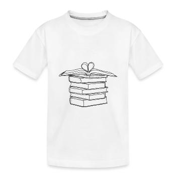 Stack drawing of | books Drawing Books - Kids' Premium Organic T-Shirt - white - Front