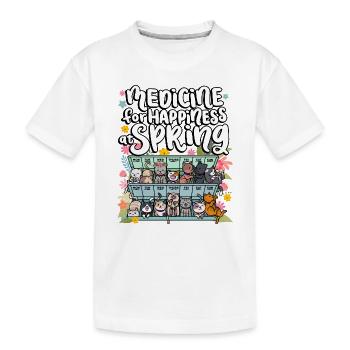 Médicament pour le bonheur dans les jours de printemps pour - T-shirt bio Premium Enfant - blanc - Devant