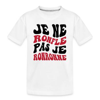 Je ne ronfle pas je ronronne - T-shirt bio Premium Enfant - blanc - Devant