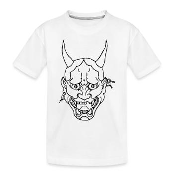 Fld.) LCF Devil`s Face Satan 666 Lucifer Asia Mask - Kinder Premium Bio T-Shirt - Weiß - Vorne